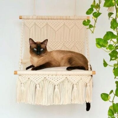 Wall-Mounted Macrame Cat Bed