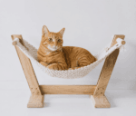 Macrame Cat Hammock with Wooden Stand