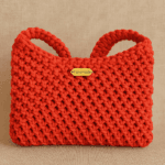 Coral Chunky Weave Macrame Tote