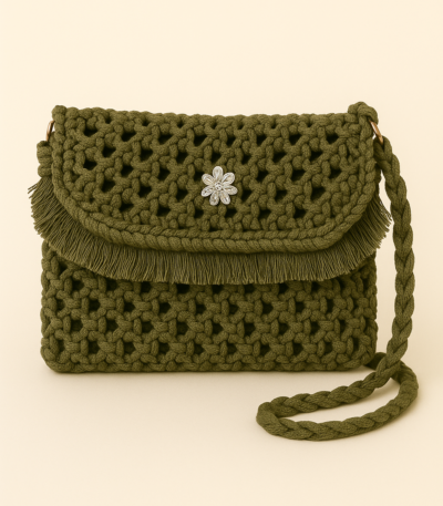 Fringe Flap Macrame Sling