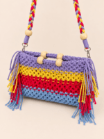Rainbow Fringe Macrame Sling Bag2