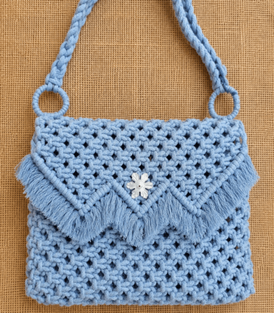 Scallop Fringe Flap Macrame Sling