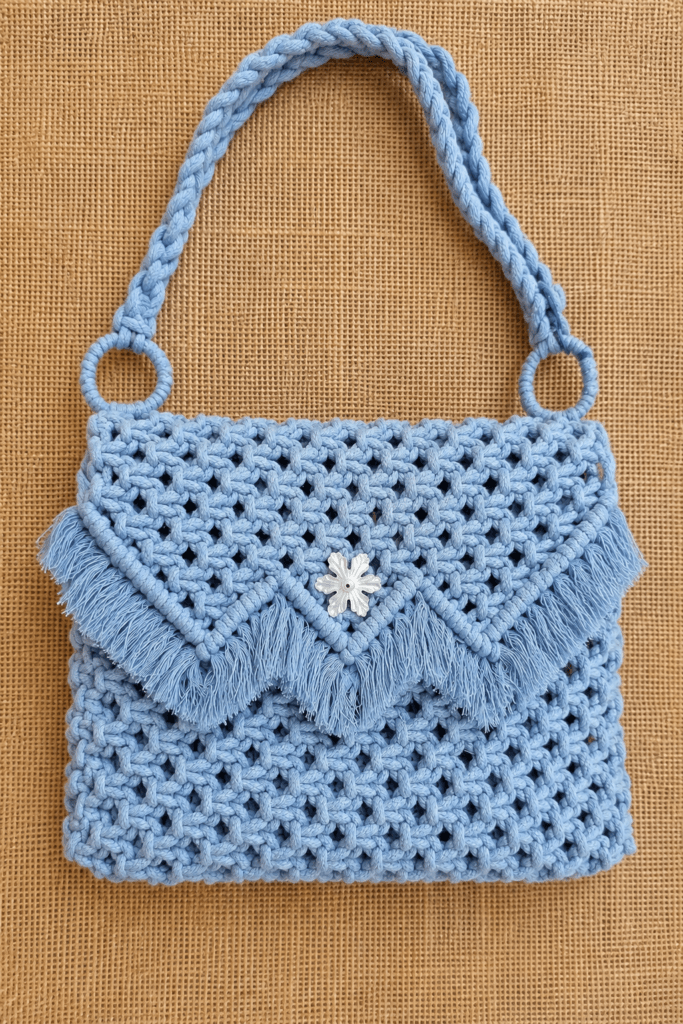 Scallop Fringe Flap Macrame Sling
