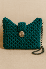 Teal Luxe Chain Macrame Crossbody