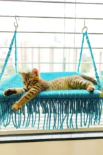 Macrame Window Mounted Cat Perch