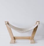 Macrame Cat Hammock with Wooden Stand - Image 2
